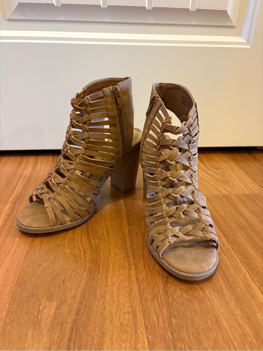 Willow Woven Strappy Block Heel Sandals - Brown